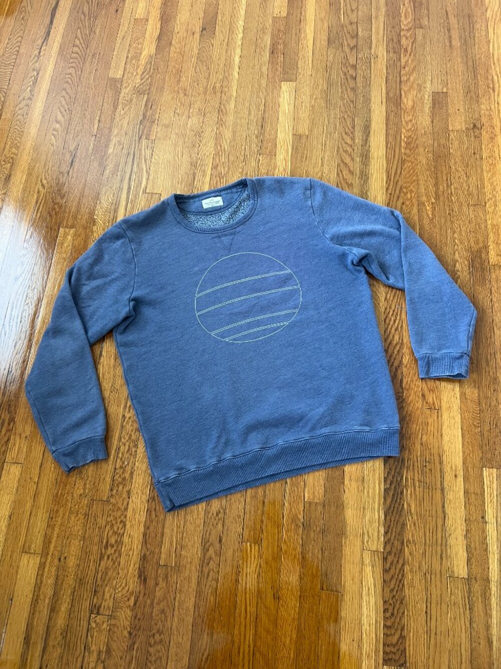 Marine Layer Blue Sun Logo Cotton Crewneck Sweatshirt - Men's Large